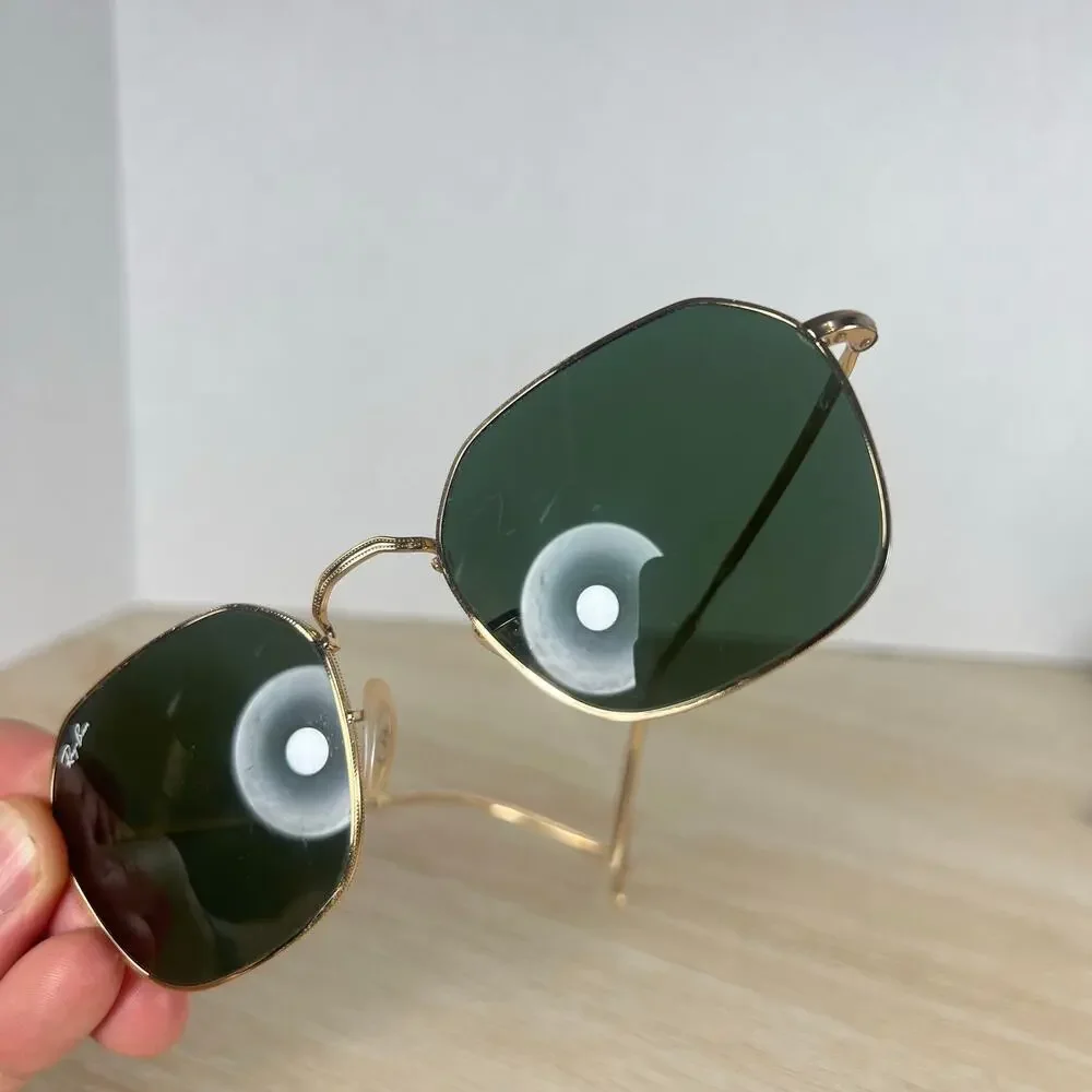 Ray-Ban RB3694 Jim 001/31 Sunglasses Green Tint Gold Metal 53-20-145 Italy